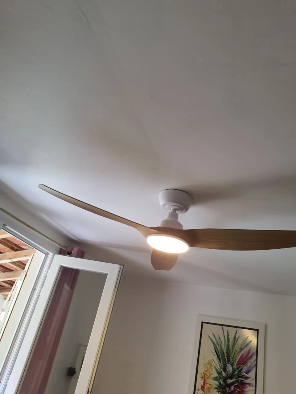 Brasseur d'air FANELITE effet bois installé au Marin en Martinique